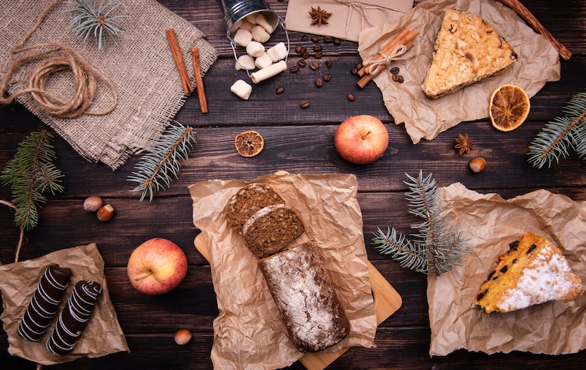 Pacchi di Natale con dolci gastronomici 