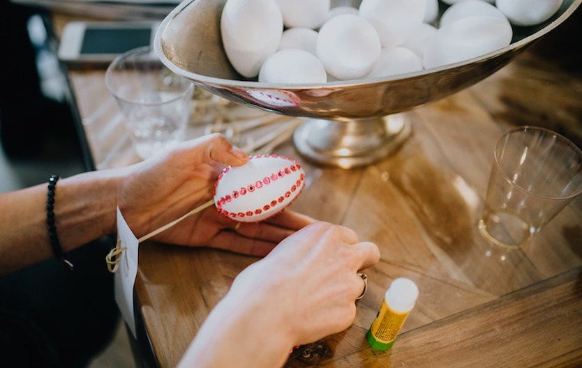 Decorazione uova di Pasqua primavera