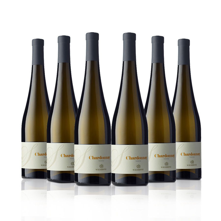 Confezione 6 bottiglie vino bianco Chardonnay Voi Salizzoni Trentino DOC
