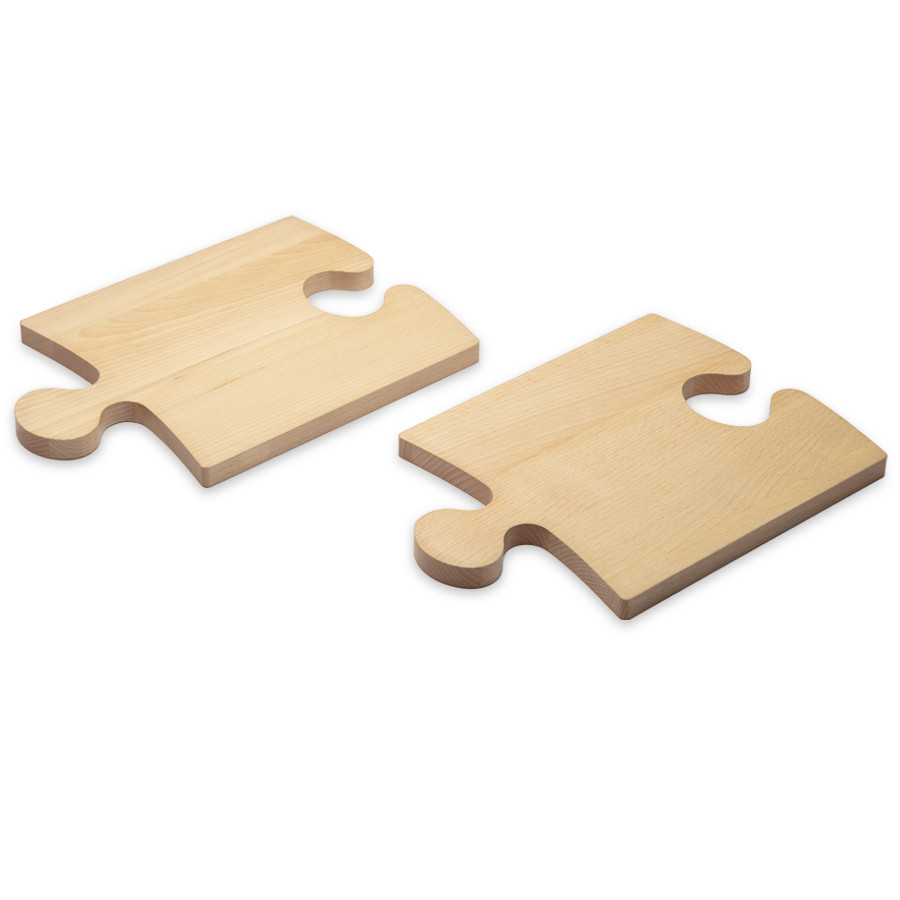 set di 2 taglieri da degustazione puzzle in legno di faggio Trentiner